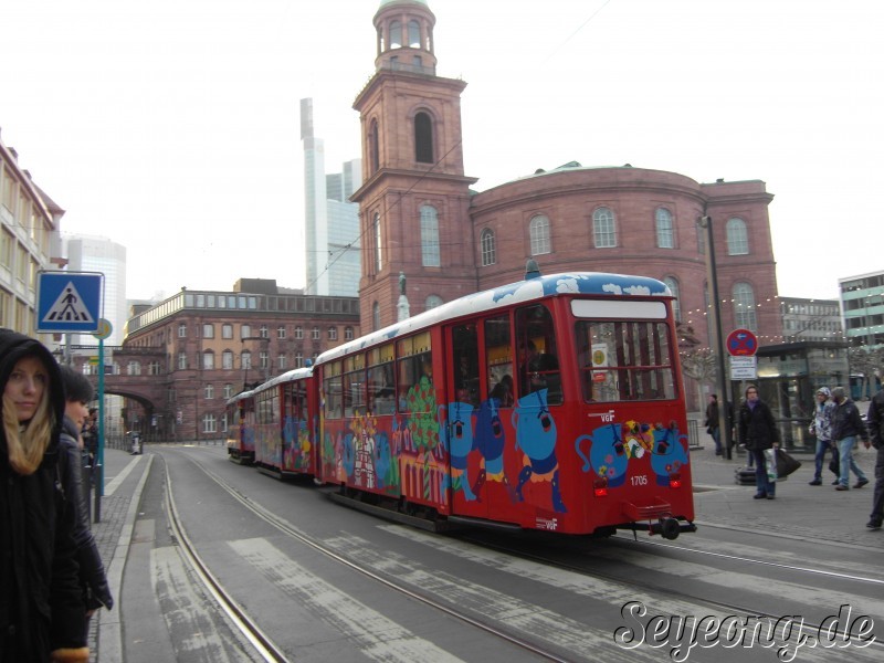 Colorful Tram in Frankfurt