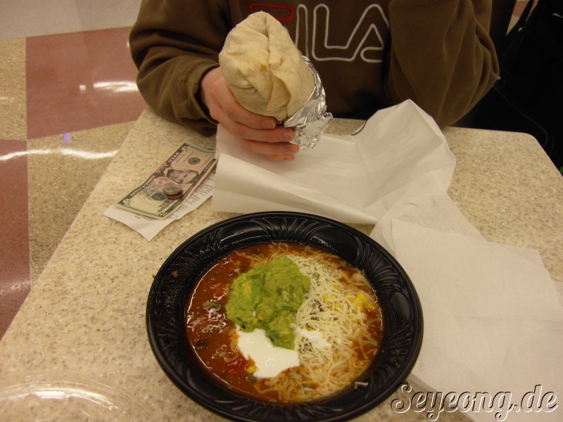 Mexican Soup and Burito